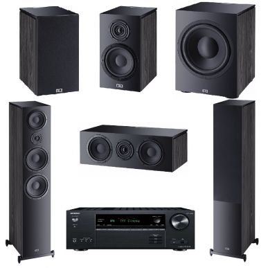 Домашний кинотеатр 5.1 HECO AURORA 1000 Ebony Black + AV-ресивер Onkyo TX-NR6100 B M2